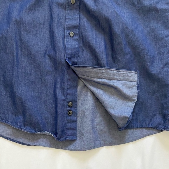 Club Room Men’s Blue Button Down Shirt Neck size 15 sleeves 34/35 - Picture 7 of 8